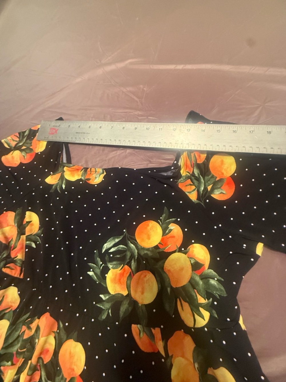 torrid Black Mini Dress with Yellow-Orange Fruit Print 2X - Picture 11 of 11